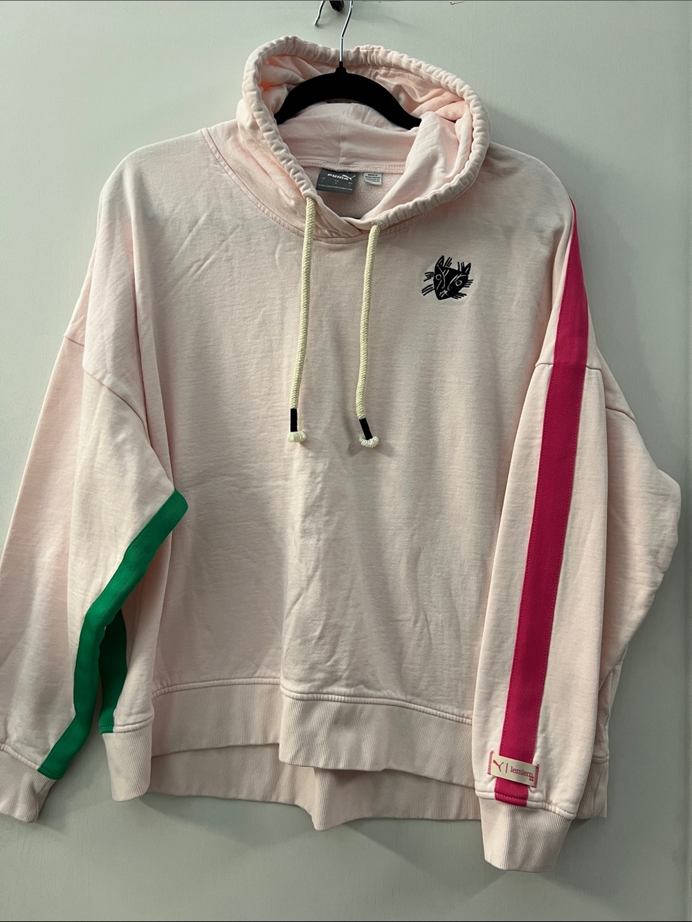 PUMA x lemlem Cropped Hoodie Pink Size L ("Cat Graphic")